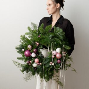 Christmas wreath Pink, Lilac & White