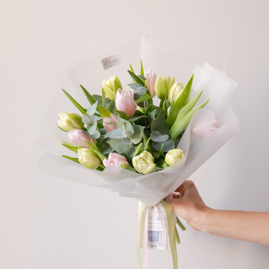 flower-delivery-malta-tulips-euqalyptus