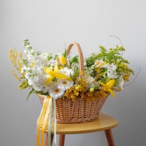 Flowers in baskets